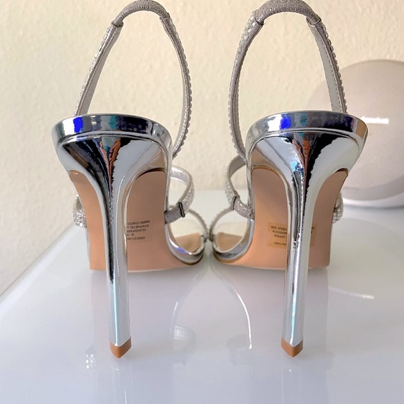 STEVE MADDEN “Gracey” Rhinestone Strappy Stiletto Sandals - Picture 8 of 12